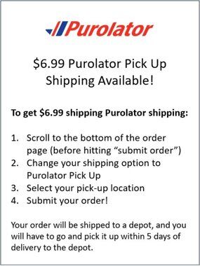 $6.99 Purolator Shipping Available!